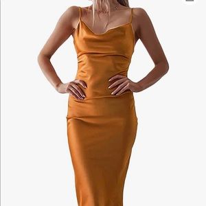 Xxxiticat spaghetti Strap Satin Midi Dress